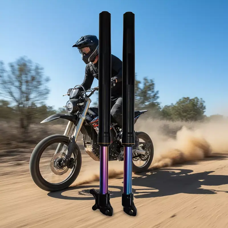 Niestandardowy odwrócony przedni widelec w kolorze tęczy Amortyzator motocyklowy